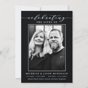 ELEGANT DOUBLE CELEBRATION OF LIFE FUNERAL SERVICE INVITATION