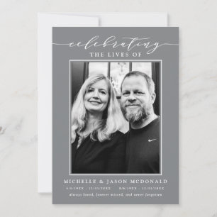 ELEGANT DOUBLE CELEBRATION OF LIFE FUNERAL SERVICE INVITATION