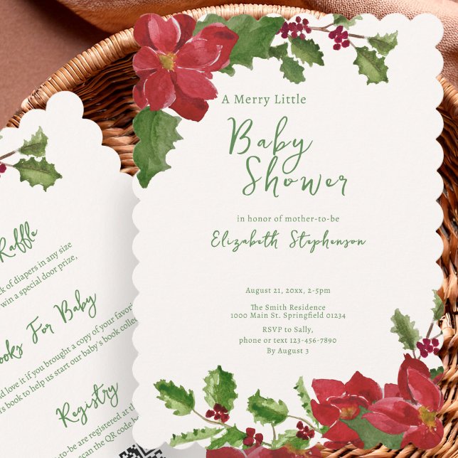 Elegant Double Sided Christmas Baby Shower Invitation (Creator Uploaded)