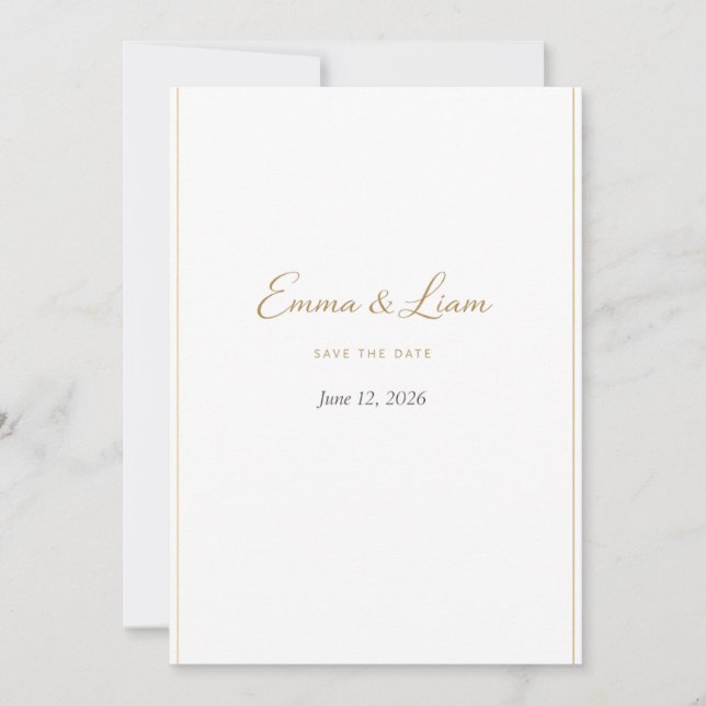 Elegant Double-Sided Wedding Invitation – Minimali (Front)