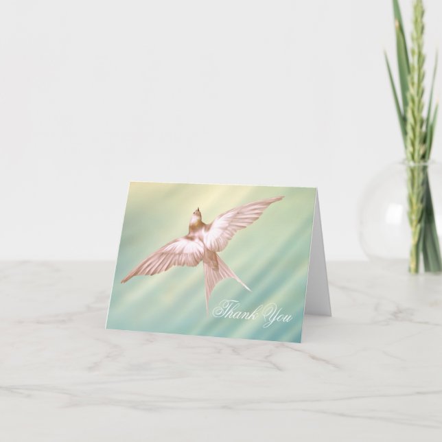 Elegant Dove Funeral Thank You Cards (Front)