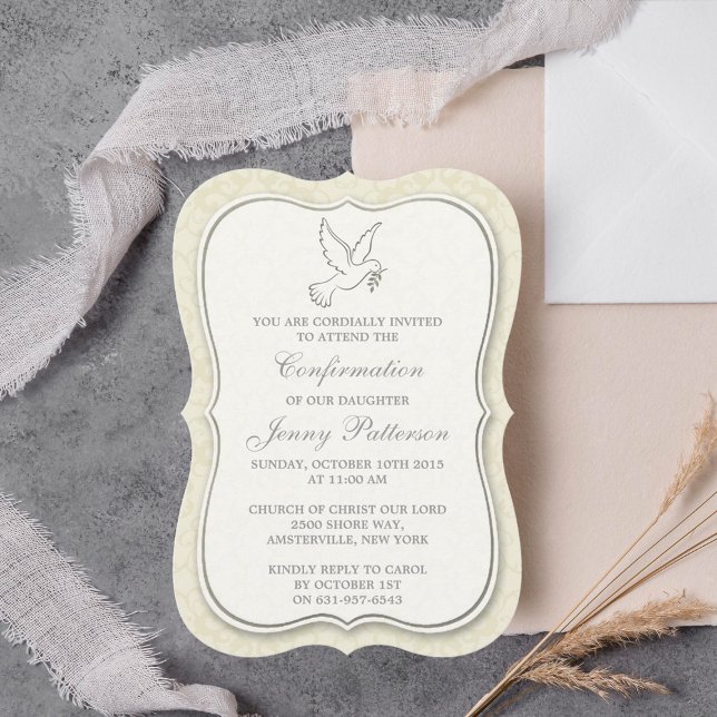 Elegant Dove Holy Spirit Communion Or Confirmation Invitation (Creator Uploaded)