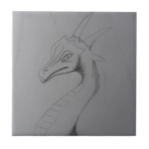 Elegant Dragon Drawing Tile