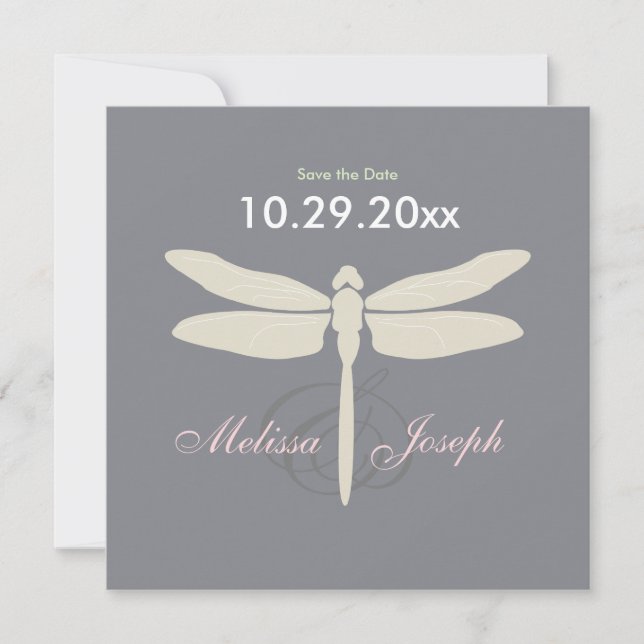Elegant Dragon Fly Save the Date (Front)