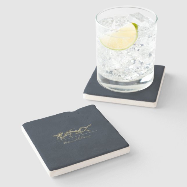 Elegant Dragon Stone Coaster (Side)