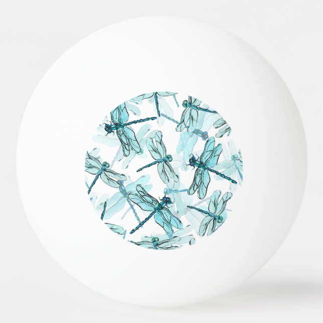 Elegant Dragonflies: Watercolor Wonder Ping Pong Ball (Front)