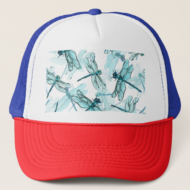Elegant Dragonflies: Watercolor Wonder Trucker Hat (Front)