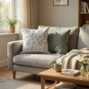 Elegant Dragonflies & Wildflowers  Cushion