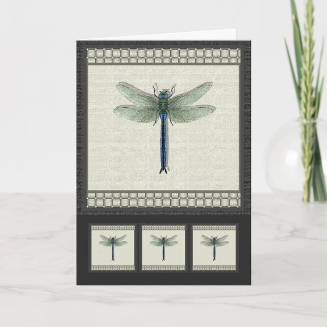 Elegant Dragonfly Holiday Card (Front)