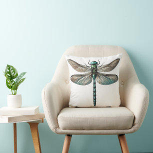 Elegant Dragonfly Nature Inspired Art Cushion