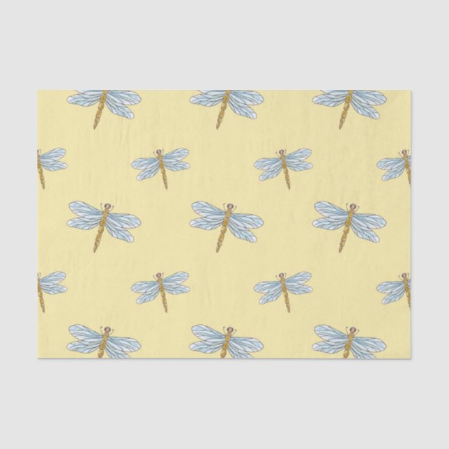 Elegant Dragonfly Pattern Tissue Paper for Gifts (Front)