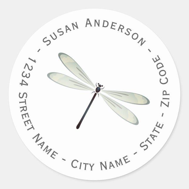 Elegant Dragonfly Return Address Label (Front)
