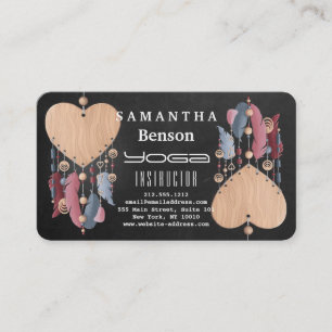 Elegant Dream Catcher Feathers Yoga Instructor Business Card
