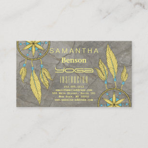 Elegant Dream Catcher Feathers Yoga Instructor Business Card