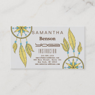 Elegant Dream Catcher Feathers Yoga Instructor Business Card