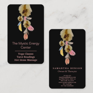 Elegant  Dream Catcher Feathers Yoga Instructor Business Card