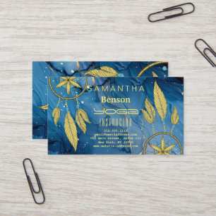 Elegant Dream Catcher Feathers Yoga Instructor Business Card