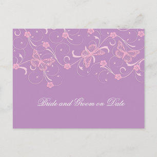 Elegant Dream Lavender Butterfly Save date card