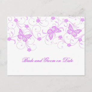Elegant Dream Purple Butterfly Save date card