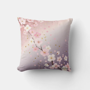 Elegant  Dreamy Cherry Blossom Throw Pillow