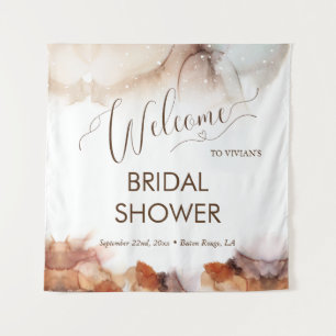 Elegant Dreamy Orange Ink Bridal Shower Welcome Tapestry