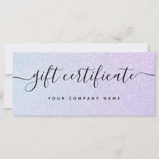 Elegant Dreamy Pastel | Glam Gift Certificate (Front)