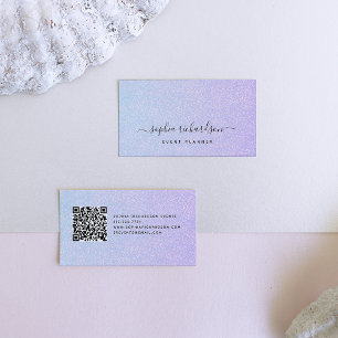 Elegant Dreamy Pastel with QR Code Business Card
