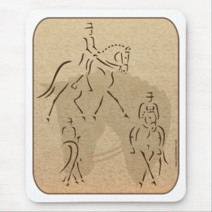 Elegant Dressage Horse Design in Brown/Tan Mouse Pad