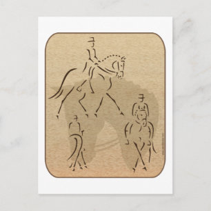 Elegant Dressage Horse Design in Brown/Tan Postcard