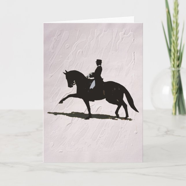 Elegant Dressage Horse & Rider Holiday Card (Front)