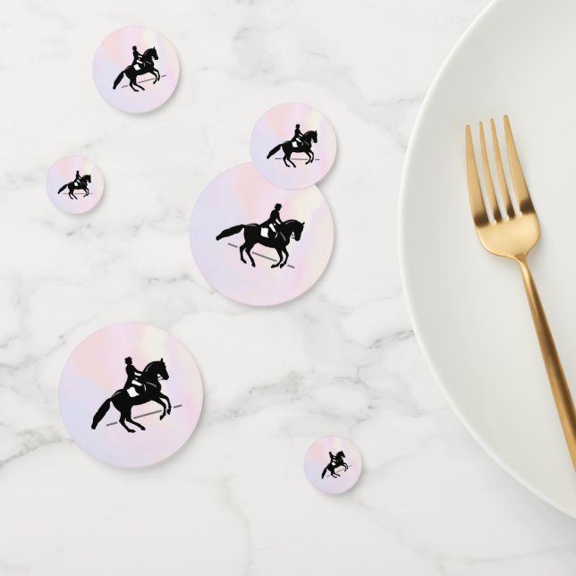 Elegant Dressage Rider on a Watercolor Background Confetti (Group)