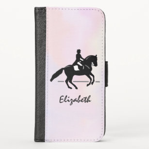 Elegant Dressage Rider on a Watercolor Background Case