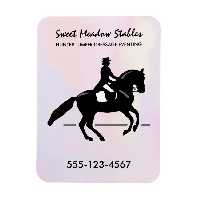 Elegant Dressage Rider on a Watercolor Background Magnet (Vertical)