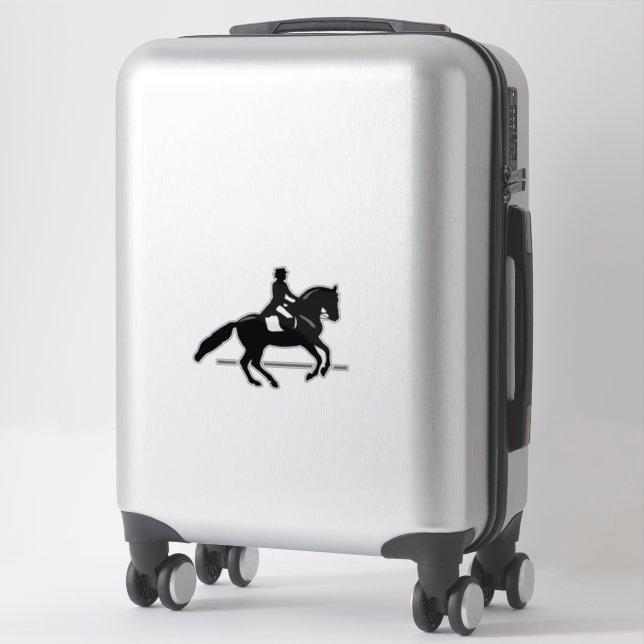 Elegant Dressage Rider Performing a Pirouette (Suitcase)