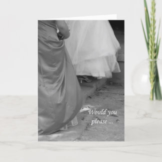Elegant Dresses Bridesmaid Invitation Request Card