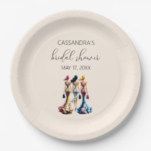 Elegant Dressing Girls Bridal Shower Paper Plate