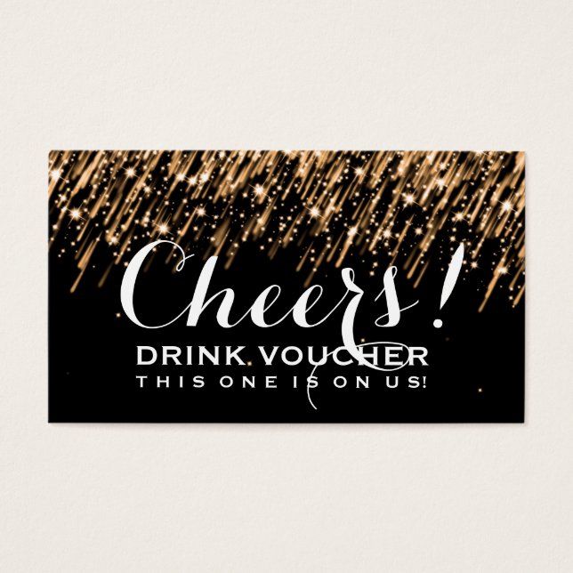 Elegant Drink Voucher Falling Stars Gold (Front)