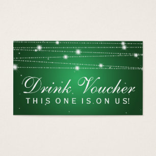 Elegant Drink Voucher Sparkling Lines Emerald