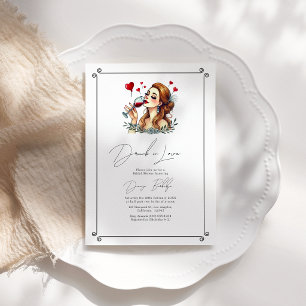 Elegant Drunk in Love Bridal Shower Invitation