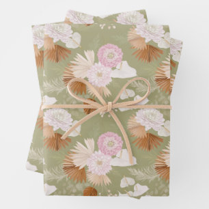 Elegant Dry Palms and Anthurium Wrapping Paper Sheet
