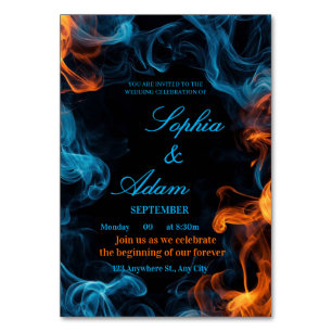 Elegant Dual Flame Wedding Invitation Table Number