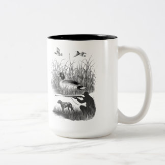 Elegant Duck Hunter Scene Graphic - Nature and Wil Two-Tone Coffee Mug