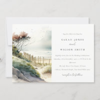 Elegant Dusky Coastal Sand Beach Seascape Wedding