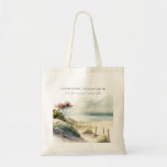 Elegant Dusky Coastal Sand Beach Seascape Wedding Tote Bag<br><div class="desc">Dusky Coastal Sand Beach Seascape Theme Collection.- it's an elegant script watercolor Illustration of coastal sand beach with greenery,  perfect for your coastal beachy wedding & parties. It’s very easy to customize,  with your personal details. If you need any other matching product or customization,  kindly message via Zazzle.</div>