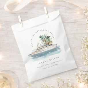 Elegant Dusky Cruise Ship Palm Seascape Wedding  Favour Bags