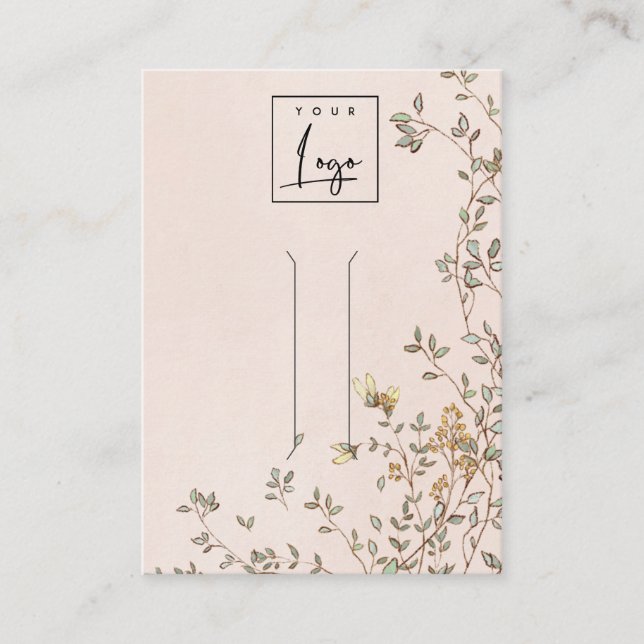 Elegant Dusky Floral Vine Blush Hair Clip Display  Business Card (Front)