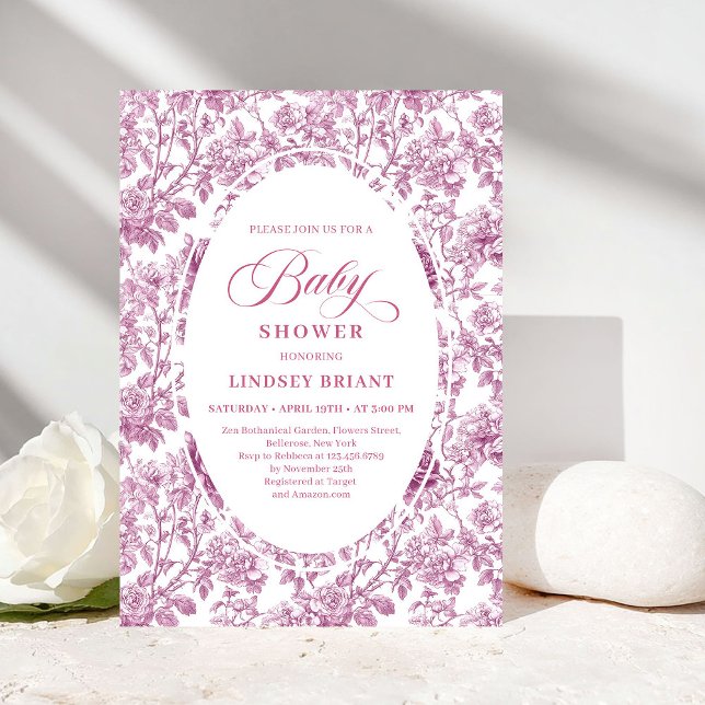 Elegant Dusky Pink Rose Gold Baby Shower Invite (Elegant Dusky Pink Rose Gold Baby Shower Invitation)