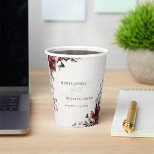 Elegant Dusky Warm Winter Festive Foliage Paper Cups