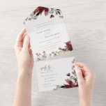 Elegant Dusky Warm Winter Festive Foliage Wedding All In One Invitation<br><div class="desc">If you need any further customisation please feel free to message me on yellowfebstudio@gmail.com.</div>