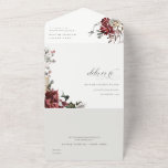 Elegant Dusky Warm Winter Festive Foliage Wedding All In One Invitation<br><div class="desc">If you need any further customisation please feel free to message me on yellowfebstudio@gmail.com.</div>